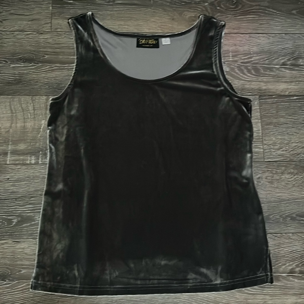 Womens Bob Mackie wearable art velvet tank size small NWOT
